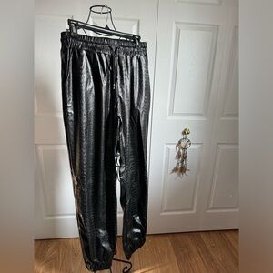 Leather cargo pants